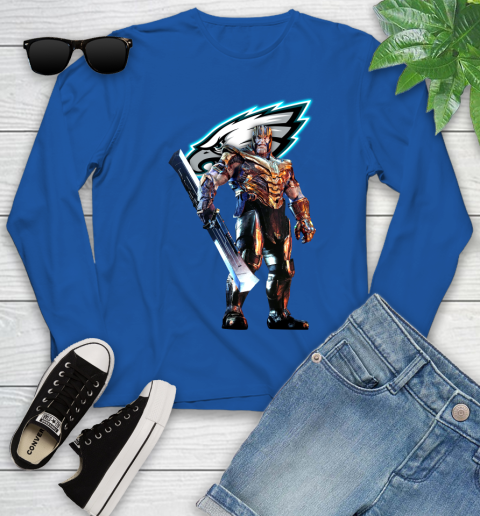 NFL Thanos Gauntlet Avengers Endgame Football Philadelphia Eagles Youth Long Sleeve 9