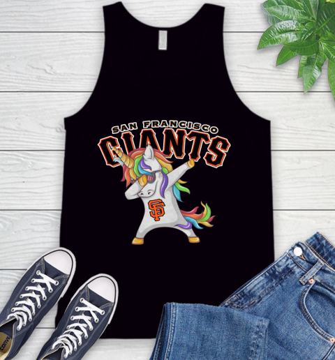 San Francisco Giants MLB Baseball Funny Unicorn Dabbing Sports Tank Top 2