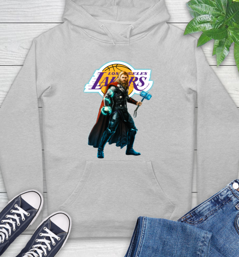 NBA Thor Avengers Endgame Basketball Los Angeles Lakers Hoodie 6