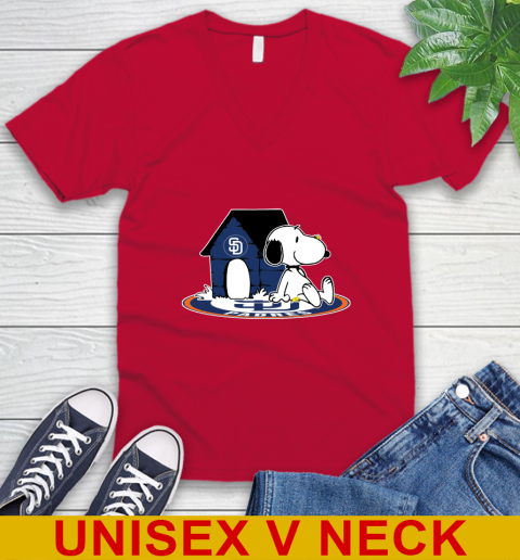 MLB Baseball San Diego Padres Snoopy The Peanuts Movie Shirt V-Neck T-Shirt 7
