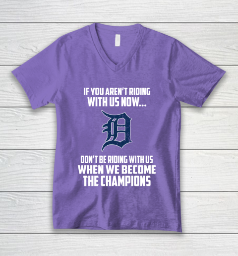 MLB Detroit Tigers Baseball We Become The Champions V-Neck T-Shirt 8