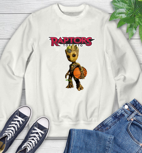Toronto Raptors NBA Basketball Groot Marvel Guardians Of The Galaxy Sweatshirt