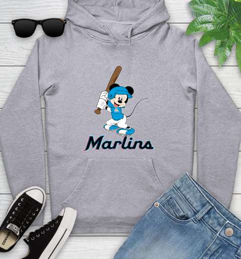 MLB Baseball Miami Marlins Cheerful Mickey Mouse Shirt Youth Hoodie 6