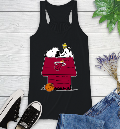 Miami Heat NBA Basketball Snoopy Woodstock The Peanuts Movie Racerback Tank 2