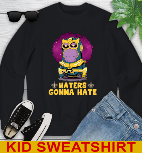 NFL Football New Orleans Saints Haters Gonna Hate Thanos Minion Marvel Shirt Youth Sweatshirt 2