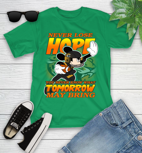 Jacksonville Jaguars NFL Football Mickey Disney Never Lose Hope Youth T-Shirt 8