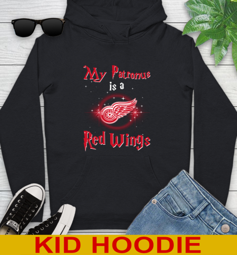 NHL Hockey Harry Potter My Patronus Is A Detroit Red Wings Youth Hoodie