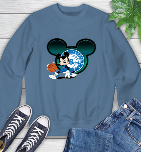 NBA Philadelphia 76ers Mickey Mouse Disney Basketball Sweatshirt 7