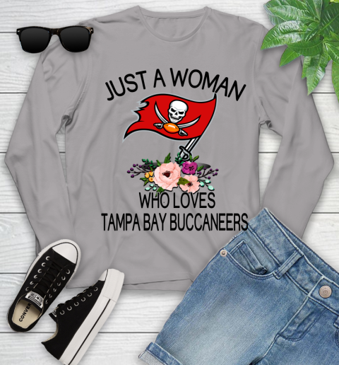 NFL Just A Woman Who Loves Tampa Bay Buccaneers Football Sports Youth Long Sleeve 3