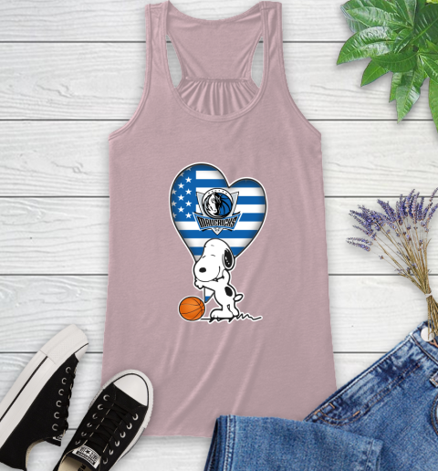 Dallas Mavericks NBA Basketball The Peanuts Movie Adorable Snoopy Racerback Tank 11