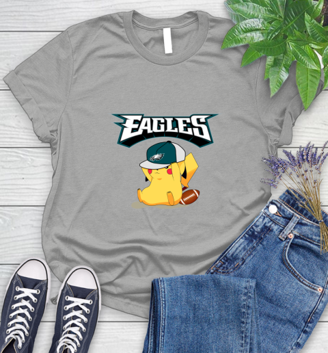 NFL Pikachu Football Sports Philadelphia Eagles Women's T-Shirt 10