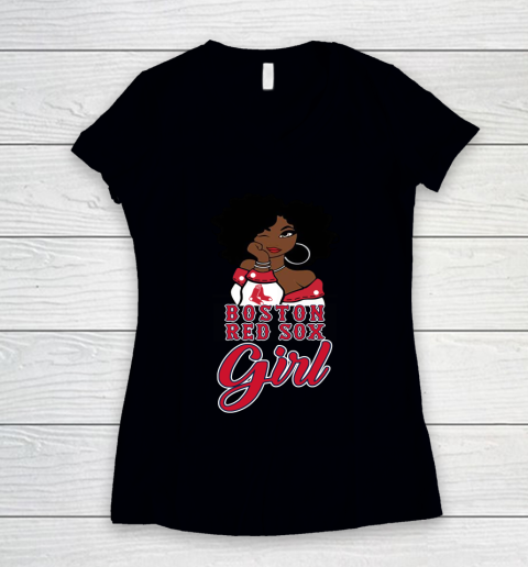 Boston Red Sox Girl MLB Women's V-Neck T-Shirt