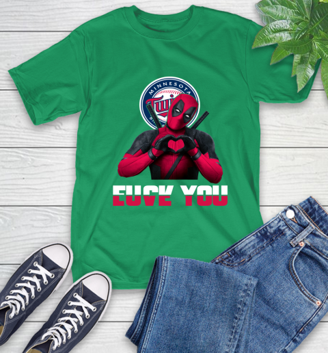 MLB Minnesota Twins Deadpool Love You Fuck You Baseball Sports T-Shirt 7