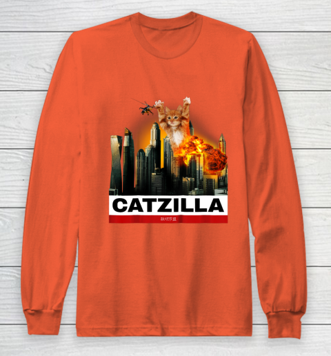 CATZILLA  Funny Kitty Tshirt for Cat lovers to Halloween Long Sleeve T-Shirt 3