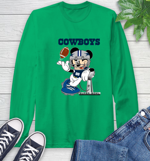 NFL Dallas Cowboys Mickey Mouse Disney Super Bowl Football T Shirt Long Sleeve T-Shirt 7