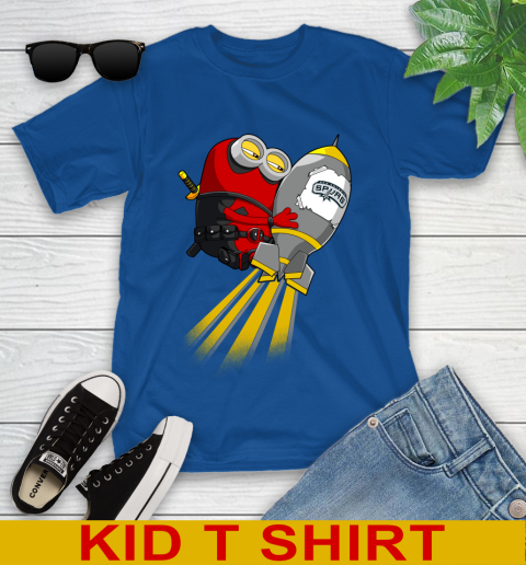 NBA Basketball San Antonio Spurs Deadpool Minion Marvel Shirt Youth T-Shirt 10