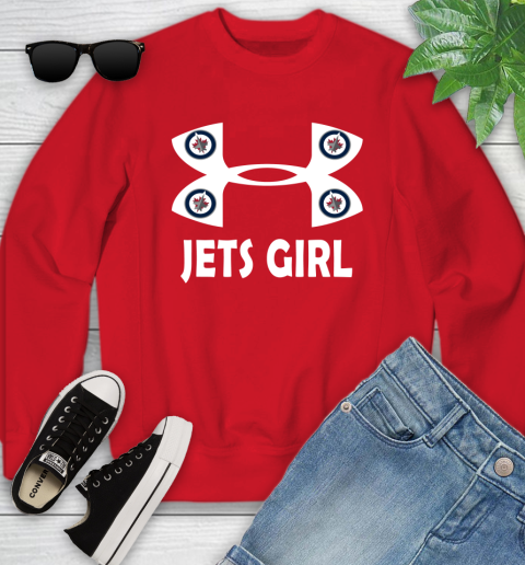 NHL Winnipeg Jets Girl Under Armour Hockey Sports Youth Sweatshirt 8