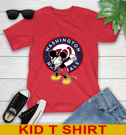 Washington Nationals MLB Baseball Dabbing Mickey Disney Sports Youth T-Shirt 10