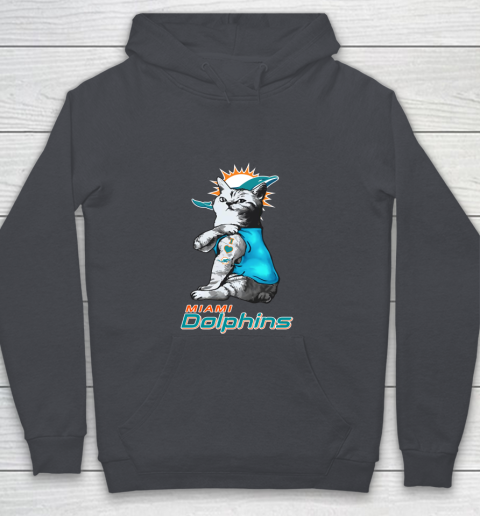 NFL Football My Cat Loves Miami Dolphins Youth Hoodie 5