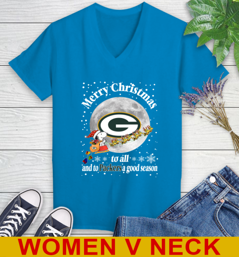 Green Bay Packers Merry Christmas To All And To Packers A Good Season NFL Football Sports Women's V-Neck T-Shirt 8 Green Bay Packers Merry Christmas To All And To Packers A Good Season NFL Football Sports Women's V-Neck T-Shirt - Image 8