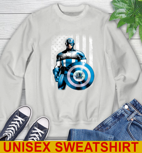 Dallas Mavericks NBA Basketball Captain America Marvel Avengers American Flag Shirt Sweatshirt 5