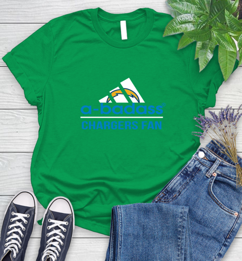 NFL A Badass Los Angeles Chargers Fan Adidas Football Sports Women's T-Shirt 9