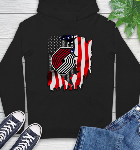 Portland Trail Blazers NBA Basketball American Flag Hoodie