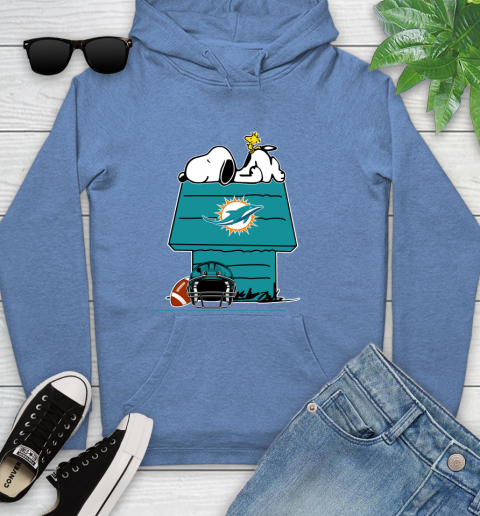 Miami Dolphins NFL Football Snoopy Woodstock The Peanuts Movie Youth Hoodie 12