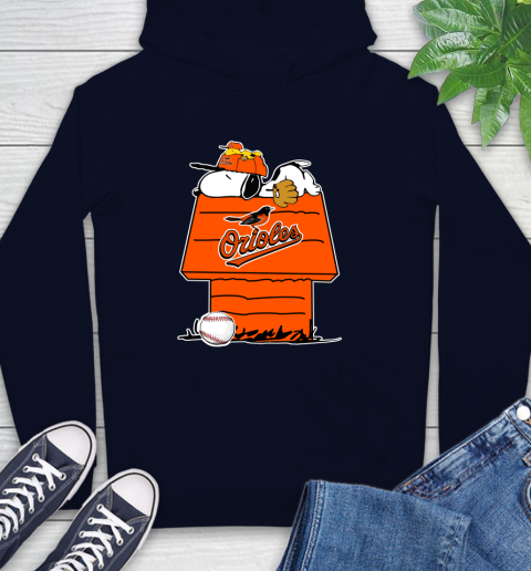 MLB Baltimore Orioles Snoopy Woodstock The Peanuts Movie Baseball T Shirt Hoodie 4