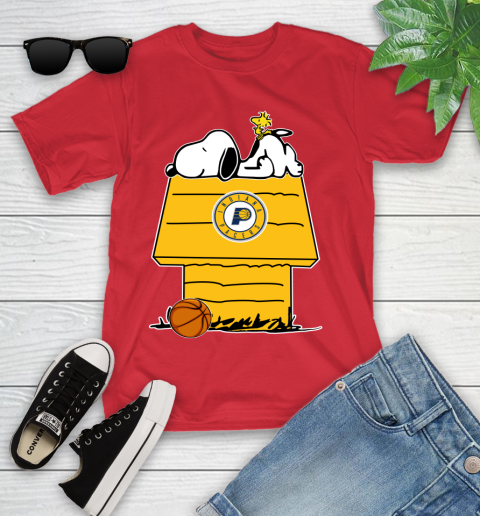 Indiana Pacers NBA Basketball Snoopy Woodstock The Peanuts Movie Youth T-Shirt 10