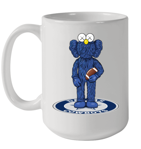 NFL Football Dallas Cowboys Kaws Bff Blue Figure Shirt Ceramic Mug 15oz