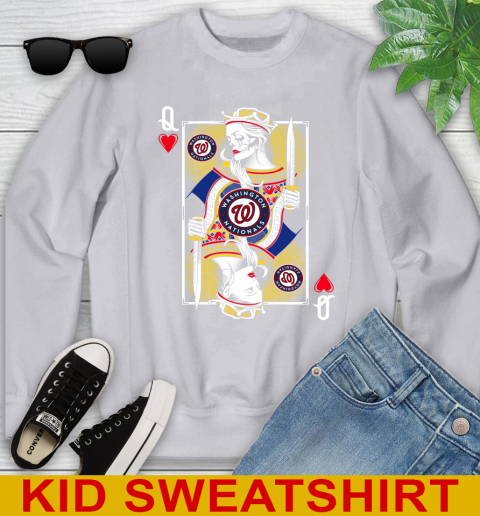 MLB Baseball Washington Nationals The Queen Of Hearts Card Shirt Youth Sweatshirt 3