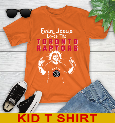 Toronto Raptors NBA Basketball Even Jesus Loves The Raptors Shirt Youth T-Shirt 8