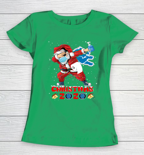Detroit Lions Funny Santa Claus Dabbing Christmas 2020 NFL Women's T-Shirt 5