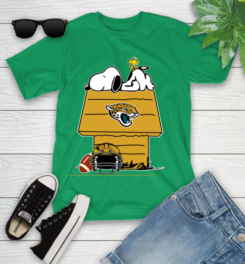 Jacksonville Jaguars NFL Football Snoopy Woodstock The Peanuts Movie Youth T-Shirt 6
