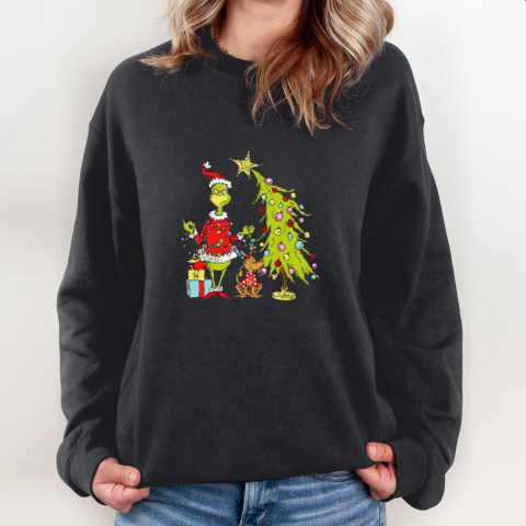 Grinch Christmas Tree Sweatshirt