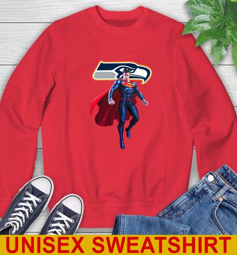 NFL Superman DC Sports Football Seattle Seahawks Sweatshirt 10