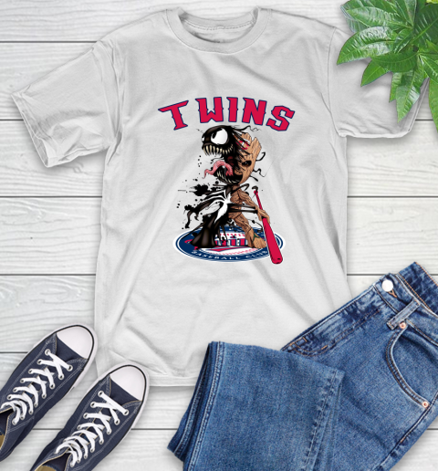 MLB Minnesota Twins Baseball Venom Groot Guardians Of The Galaxy T-Shirt