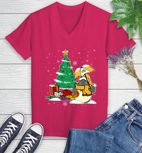 Denver Nuggets NBA Basketball Cute Tonari No Totoro Christmas Sports Women's V-Neck T-Shirt 9