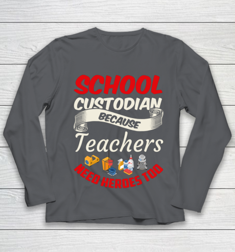 School Custodian Shirt Jokey Funny Saying Custodian Youth Long Sleeve 6