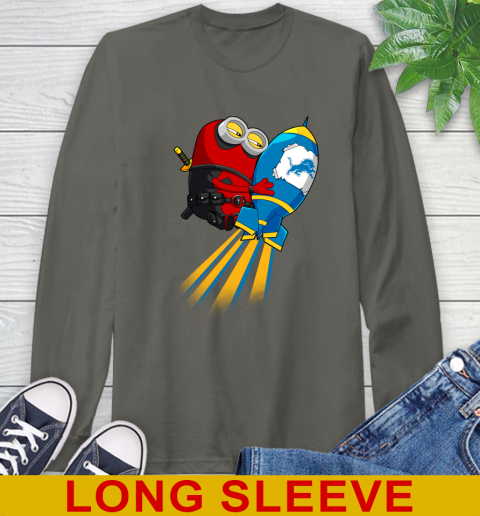 NFL Football Detroit Lions Deadpool Minion Marvel Shirt Long Sleeve T-Shirt 10