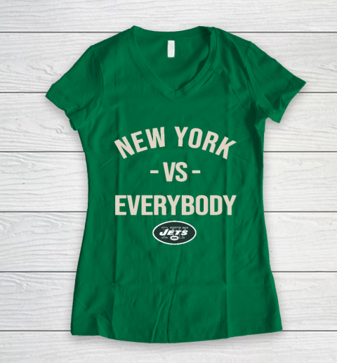 New York Jets Vs Everybody Women's V-Neck T-Shirt 3