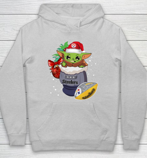 Pittsburgh Steelers Christmas Baby Yoda Star Wars Funny Happy NFL Hoodie 6