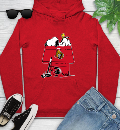 Ottawa Senators NHL Hockey Snoopy Woodstock The Peanuts Movie Youth Hoodie 11