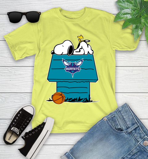 Charlotte Hornets NBA Basketball Snoopy Woodstock The Peanuts Movie Youth T-Shirt 8
