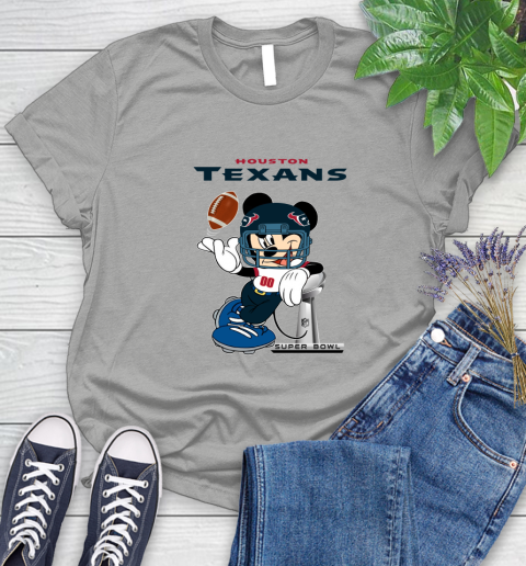 NFL Houston Texans Mickey Mouse Disney Super Bowl Football T Shirt Women's T-Shirt 10