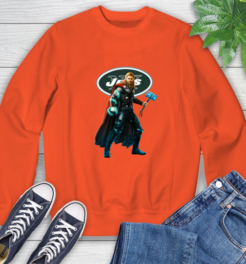 NFL Thor Avengers Endgame Football New York Jets Sweatshirt 4