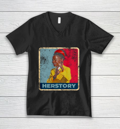 Herstory Amanda Gorman Poet Inauguration 2021 Retro Vintage V-Neck T-Shirt