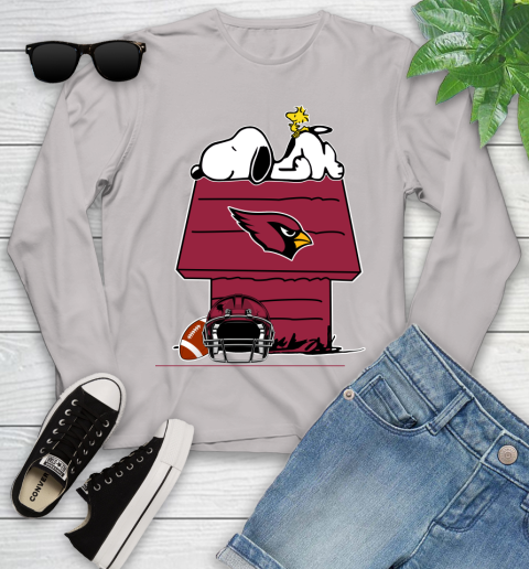 Arizona Cardinals NFL Football Snoopy Woodstock The Peanuts Movie Youth Long Sleeve 12
