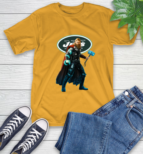 NFL Thor Avengers Endgame Football New York Jets T-Shirt 3
